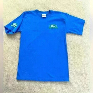 Bayside Ford Volunteer Corp Adult Med Blue Crewneck Short Sleeve Cotton T-shirt